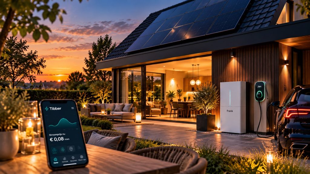 Stroomprijs in de app bij een woning met thuisbatterij en laadpaal
